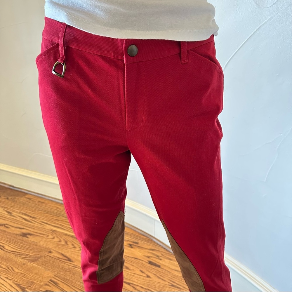 RALPH LAUREN Red Skinny Pants with Brown Patches🌸